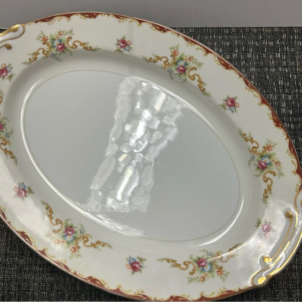Vintage Plate Harmony House Wembley 14” Floral China Serving Platter Japan